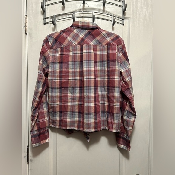 Eddie Bauer tie front plaid blouse button down shirt size medium women’s NWT - Picture 7 of 16